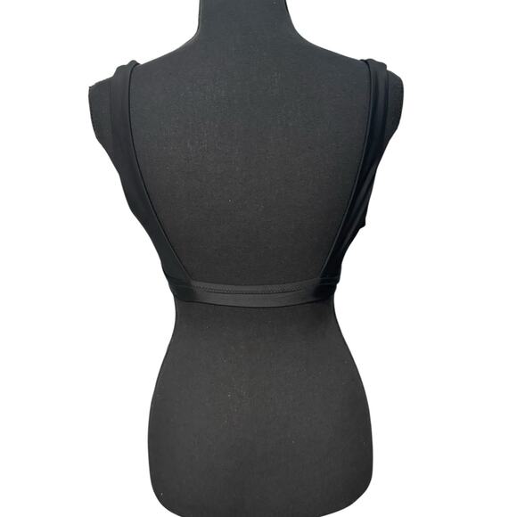 NWT! Aerie Banded Wide Strap Scoop Bikini Top in Solid Black - Size Small - Picture 6 of 9